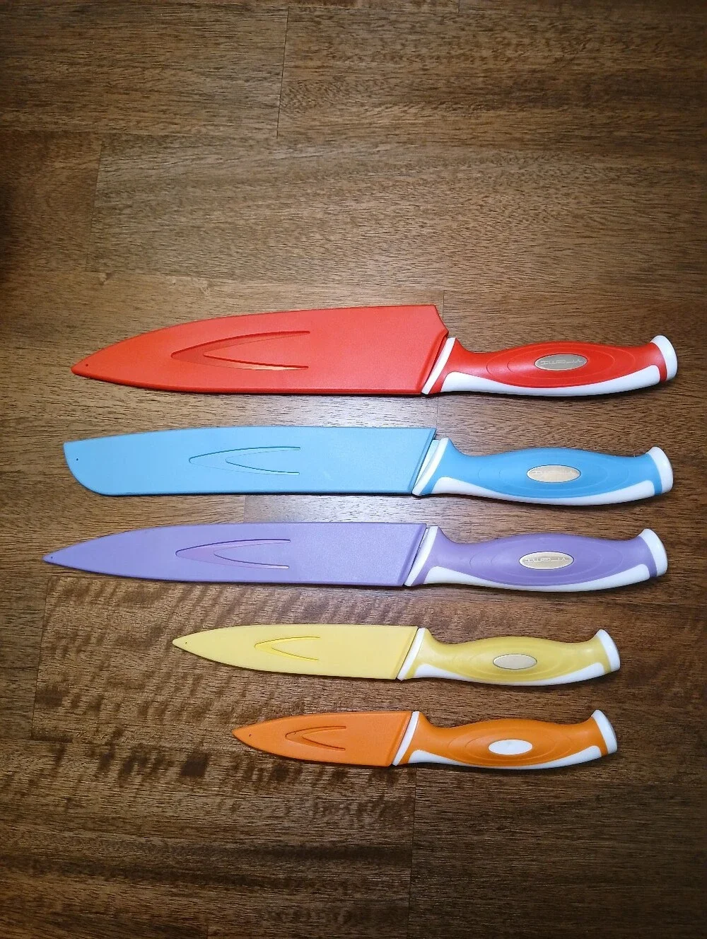 Colorful 10pc Kitchen Knife Set - Red, Blue, Purple, Yellow, Orange